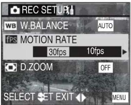 PANASONIC Lumix DMC-FC70GD - [MOTION RATE]를 선택합니다. - 1