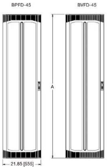 Middle Atlantic IBGR-276FT-FC - curved &amp; beveled doors basic dimensions - 5