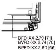 Middle Atlantic IBGR-276FT-FC - curved &amp; beveled doors basic dimensions - 7