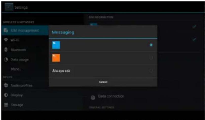 Settings WELCOME TO A NETWORKS SIM management Wi-Fi Bluetooth Data usage More... MESSAGE Always ask Cancel Audio profiles Display Storage GENERAL SETTINGS