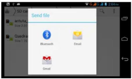 Send file Bluetooth Email Gmail