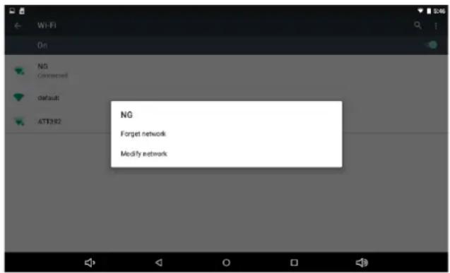 NG Forget network Modify network