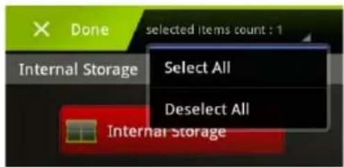 Done Internal Storage Select All Deselect All Internal Storage selected items count : 1
