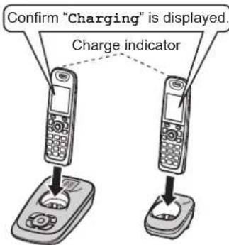 Confirm "Charging" is displayed. Charge indicator