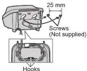 25 mm Screws (Not supplied) Hooks