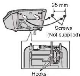 25 mm Screws (Not supplied) Hooks