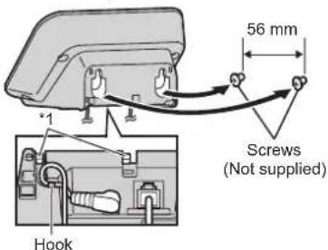 56 mm Screws (Not supplied) Hook