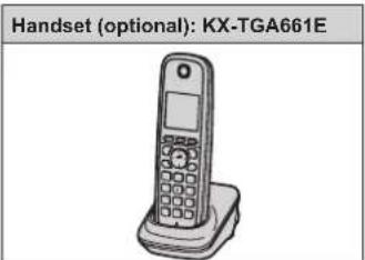 Handset (optional): KX-TGA661E