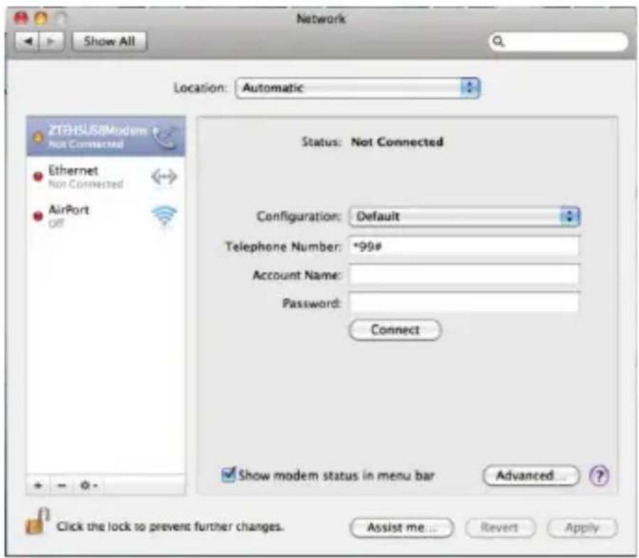ZTE Reliance 3G Tab - Connection with Mac OS - 10