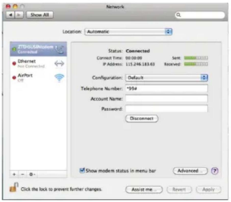 ZTE Reliance 3G Tab - Connection with Mac OS - 11