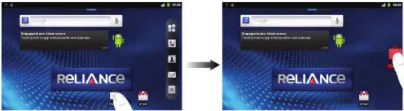 ZTE Reliance 3G Tab - To remove a Home Screen item - 1