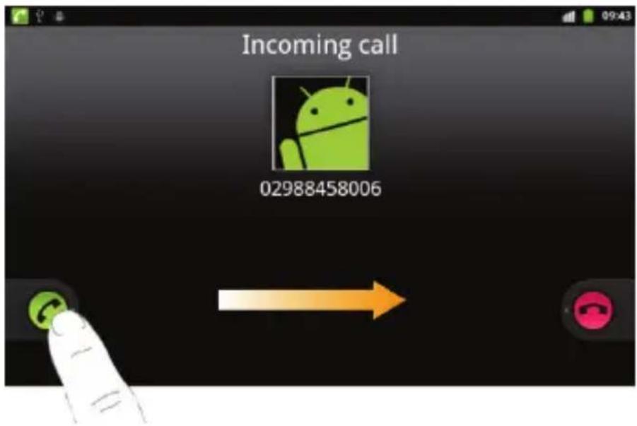 ZTE Reliance 3G Tab - Answering an Incoming Call - 1