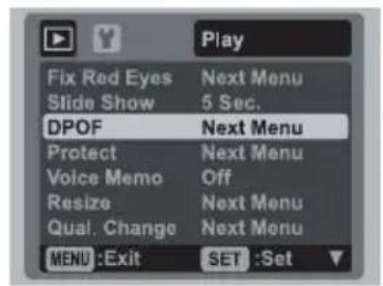 AGFA Optima 830UW - DPOF Settings - 1