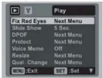 AGFA Optima 830UW - Playback Menu - 1