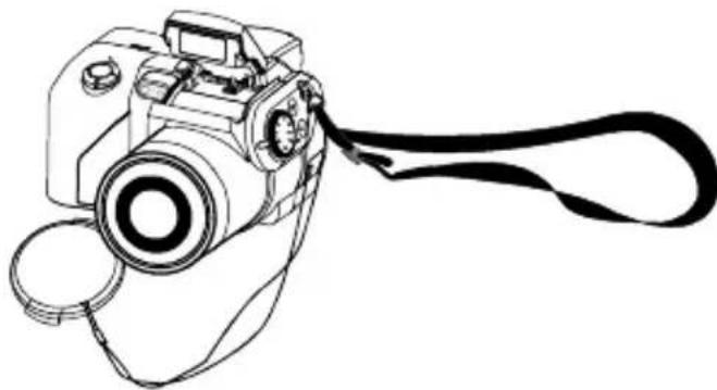 EASYPIX AX-581 - Attaching the lens and strap on the camera - 1