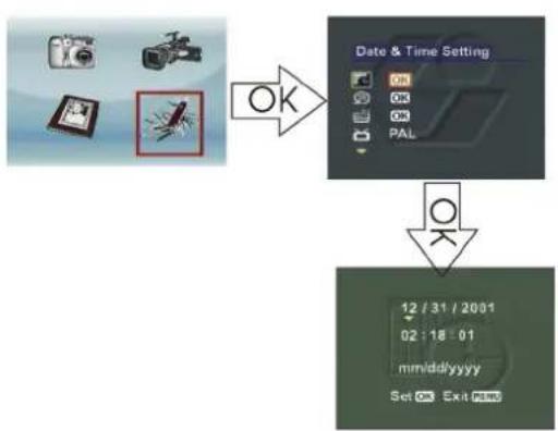 EASYPIX V11 - Setting the time/language - 1