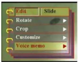 EASYPIX V25 - Deleting a voice memo - 1