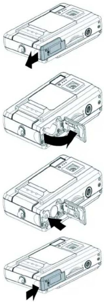EASYPIX V25 - Inserting the batteries - 1