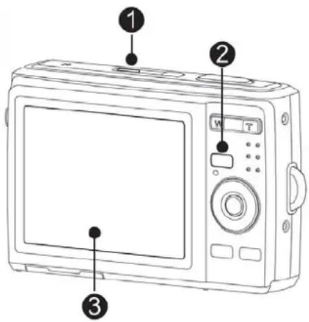 AGFA DC-2030m - Press the POWER button (①) to turn on the camera in the REC mode. - 1