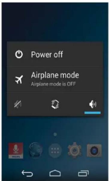 Power off Airplane mode Airplane mode is OFF