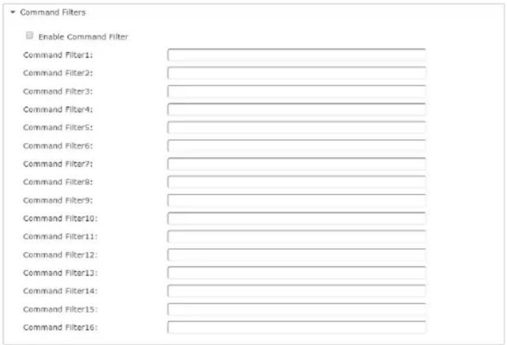 Command Filters Enable Command Filter Command Filter1: