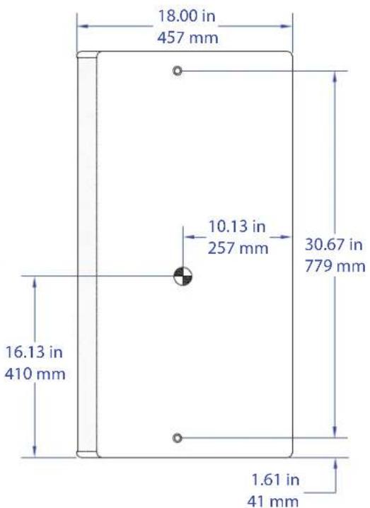 18.00 in 457 mm 10.13 in 257 mm 30.67 in 779 mm 16.13 in 410 mm 1.61 in 41 mm