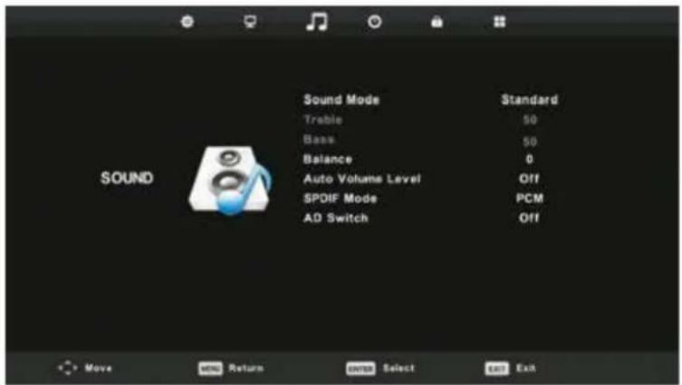 XD 32H2EWSAT - Sound Menu - 1