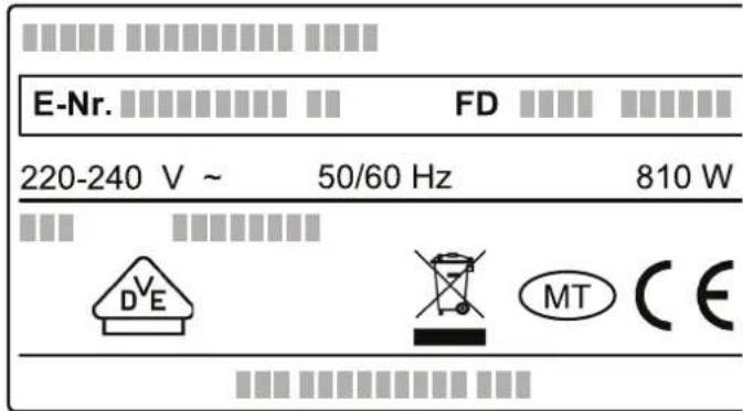 BOSCH BIC630NS1W - E number and FD number - 1