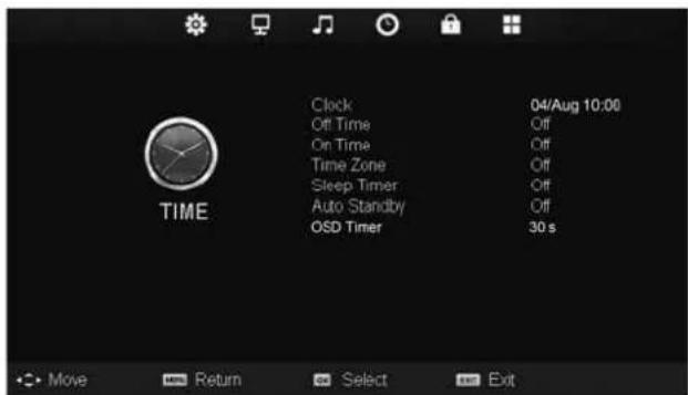 BUSH 32-191F3DB - Time Menu - 1