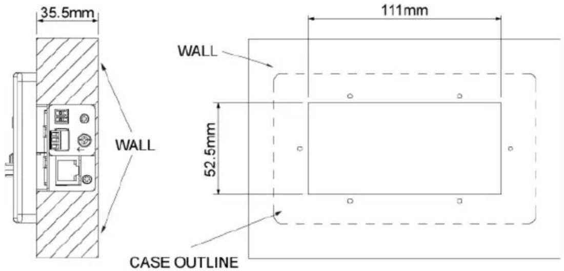 35.5mm 111mm WALL WALL 52.5mm CASE OUTLINE