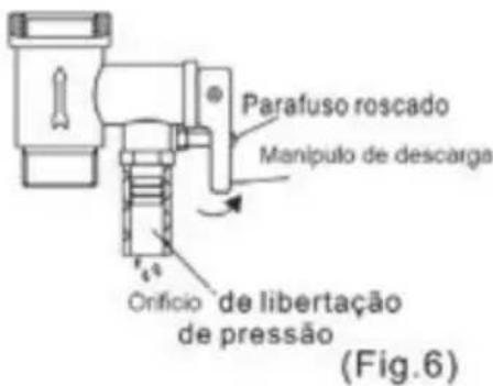 Parafuso roscado Manipulo de descarga Orifício de libertação de pressão (Fig.6)