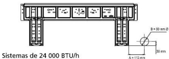 Sistemas de 24 000 BTU/h B = 00 mm Ø A = 113 mm 30 mm