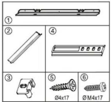 ① ② ④ ③ ⑤ Ø4x17 ⑥ Ø M4x17