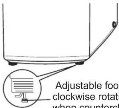 Campomatic TL10T - Adjust the adjustable foot to make the washer be placed stable. - 1
