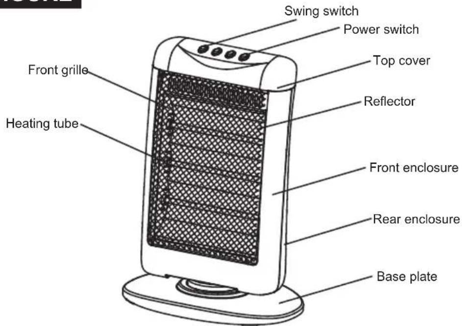 Campomatic QH1200 - WARNING: IN ORDER TO AVOID OVERHEATING, DO NOT COVER THE HEATER. - 1