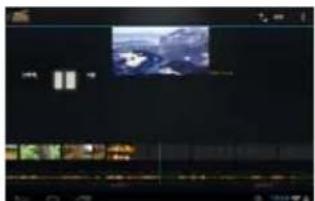 Screenshot of a video editing software interface with timeline, preview window, and playback controls