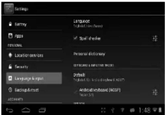 NEVIR NVR-TAB97 S3 - Set the language - 2
