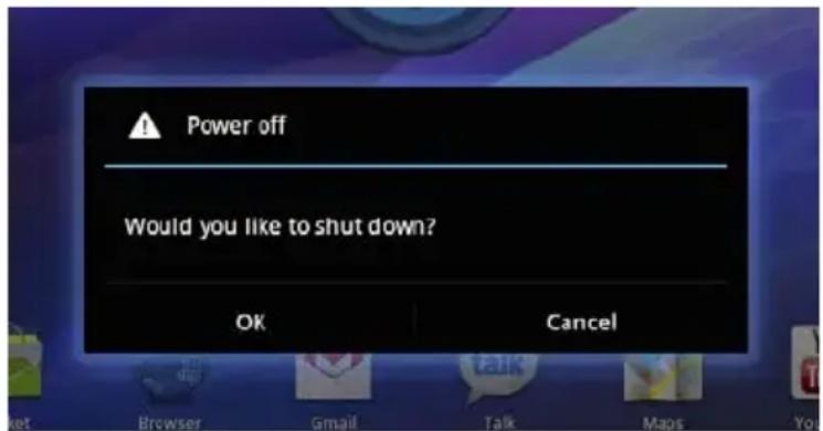 Power off Would you like to shut down? OK Cancel