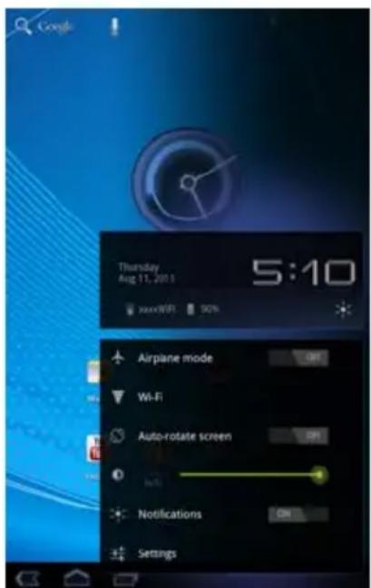 Google Thursday Aug 11, 2013 5:10 wire(WIFI) 90% Airplane mode Wi-Fi Auto-rotate screen OK Notifications ON Settings