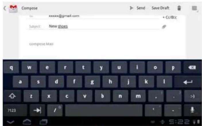 Compose xxxxx@gmail.com + Co/Bcc Subject: New store compose Max q w e r t y u i o p a s d f g h j k l z x c v b n m . . > 7123 /