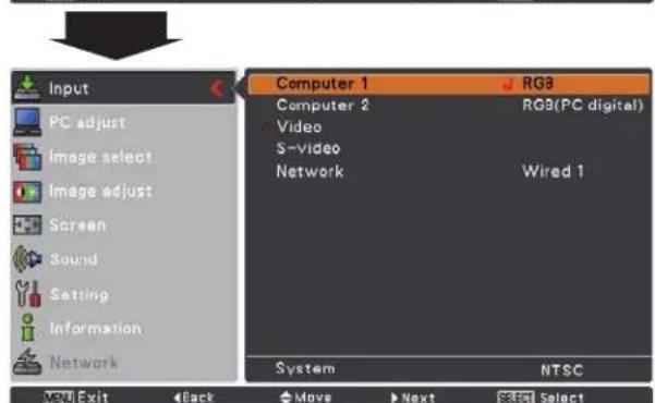 SANYO PLC-XU355K - Menu Operation - 2