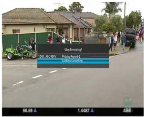 Stop Recording? 1007. ABC IDTV Midday Report 2 Continue recording 98.59 1.4487 ABB