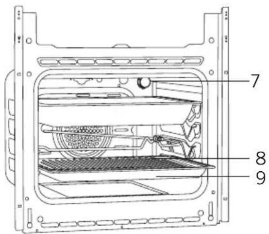 Technical diagram of an internal air vent with numbered components labeled 7, 8, and 9