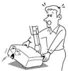 TOSHIBA TXP-650 - Do not move the projector while the arm is still erect. - 1