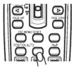PAGE UP PAGE DOWN ESC MENU RESET POSITION AUTO PbP MORRY NO. VOLUME