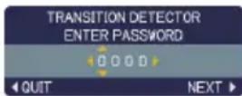 Planar PR9030 - Setting the Transition Detector PASSWORD - 1