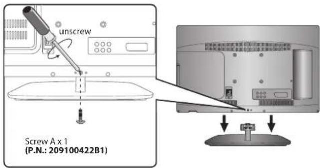 Logik L24FE12I - Installing / Removing the Base Stand - 6