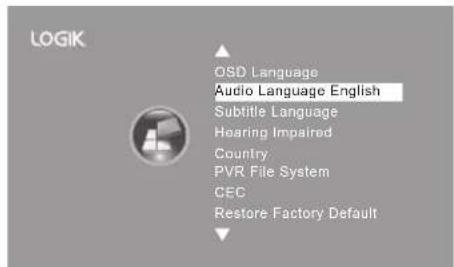 Logik L24FE12I - Audio Language (DTV Mode) - 2