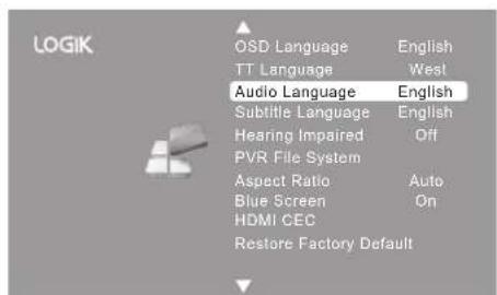 Logik L22FEDV12 - Audio Language (DTV Mode) - 2