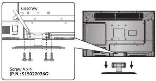 Logik L22FEDV12 - Installing / Removing the Base Stand - 6